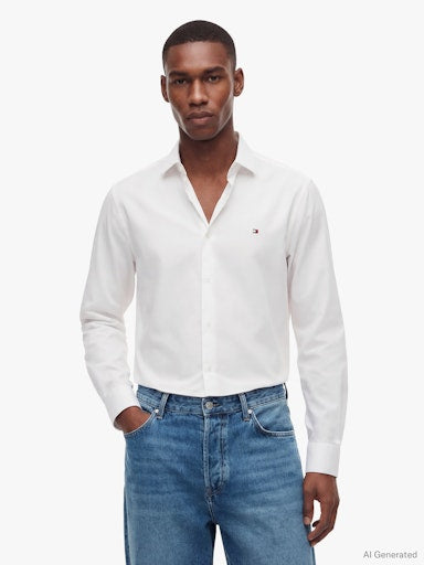 Hemden lange mouw wit Tommy Hilfiger