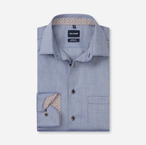 Hemden lange mouw navy OLYMP