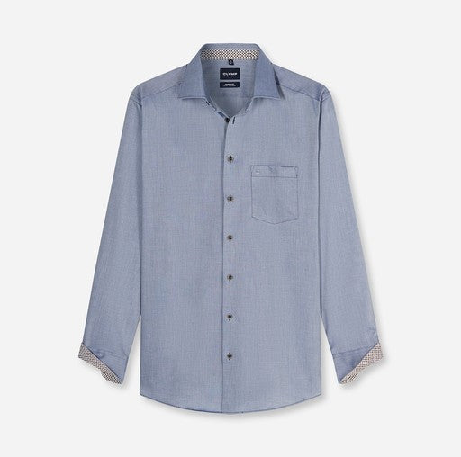 Hemden lange mouw navy OLYMP