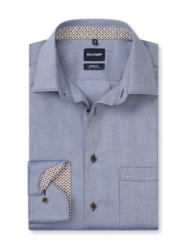 Hemden lange mouw navy OLYMP