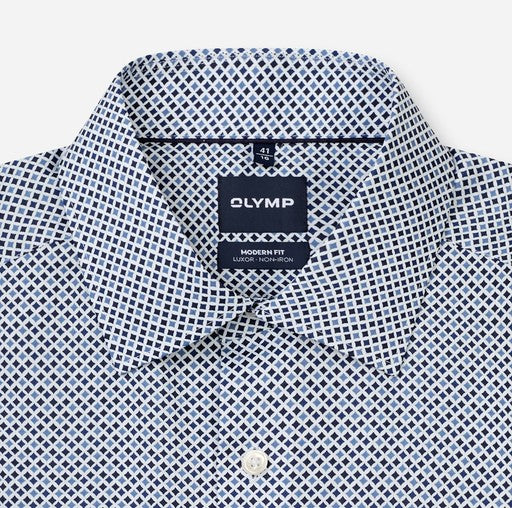 Hemden lange mouw navy OLYMP