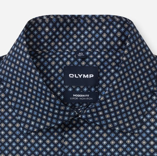 Hemden lange mouw navy OLYMP