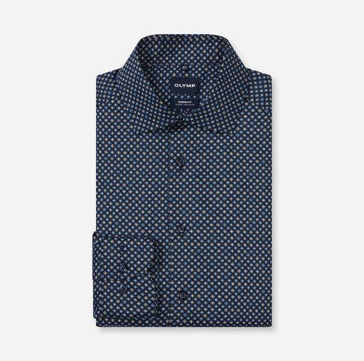 Hemden lange mouw navy OLYMP