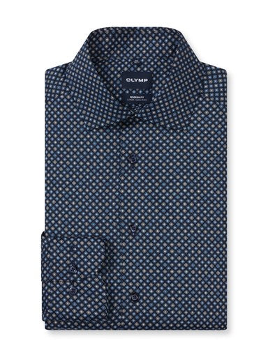Hemden lange mouw navy OLYMP