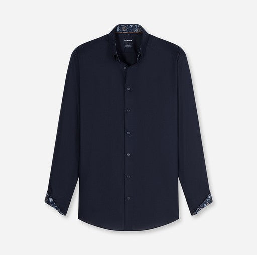 Hemden lange mouw navy OLYMP