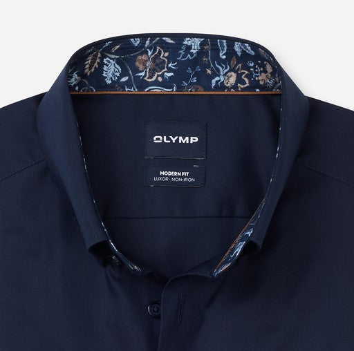 Hemden lange mouw navy OLYMP