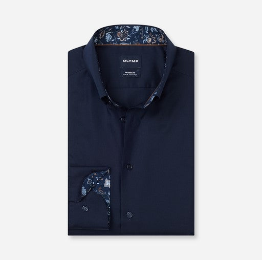 Hemden lange mouw navy OLYMP