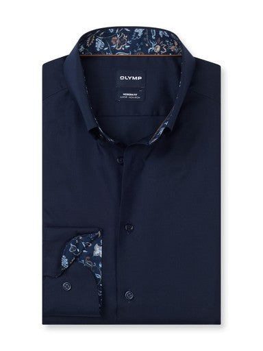 Hemden lange mouw navy OLYMP