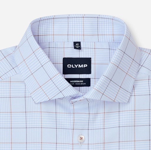 Hemden lange mouw blauw OLYMP
