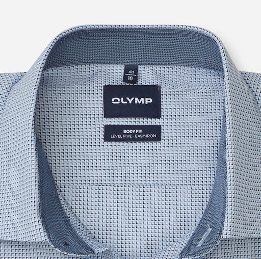 Hemden lange mouw blauw OLYMP