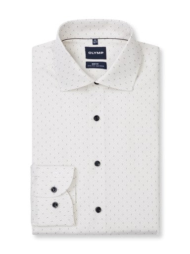 Hemden lange mouw beige OLYMP