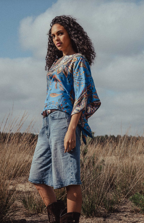 Blouses korte mouw blauw Kate & Jules