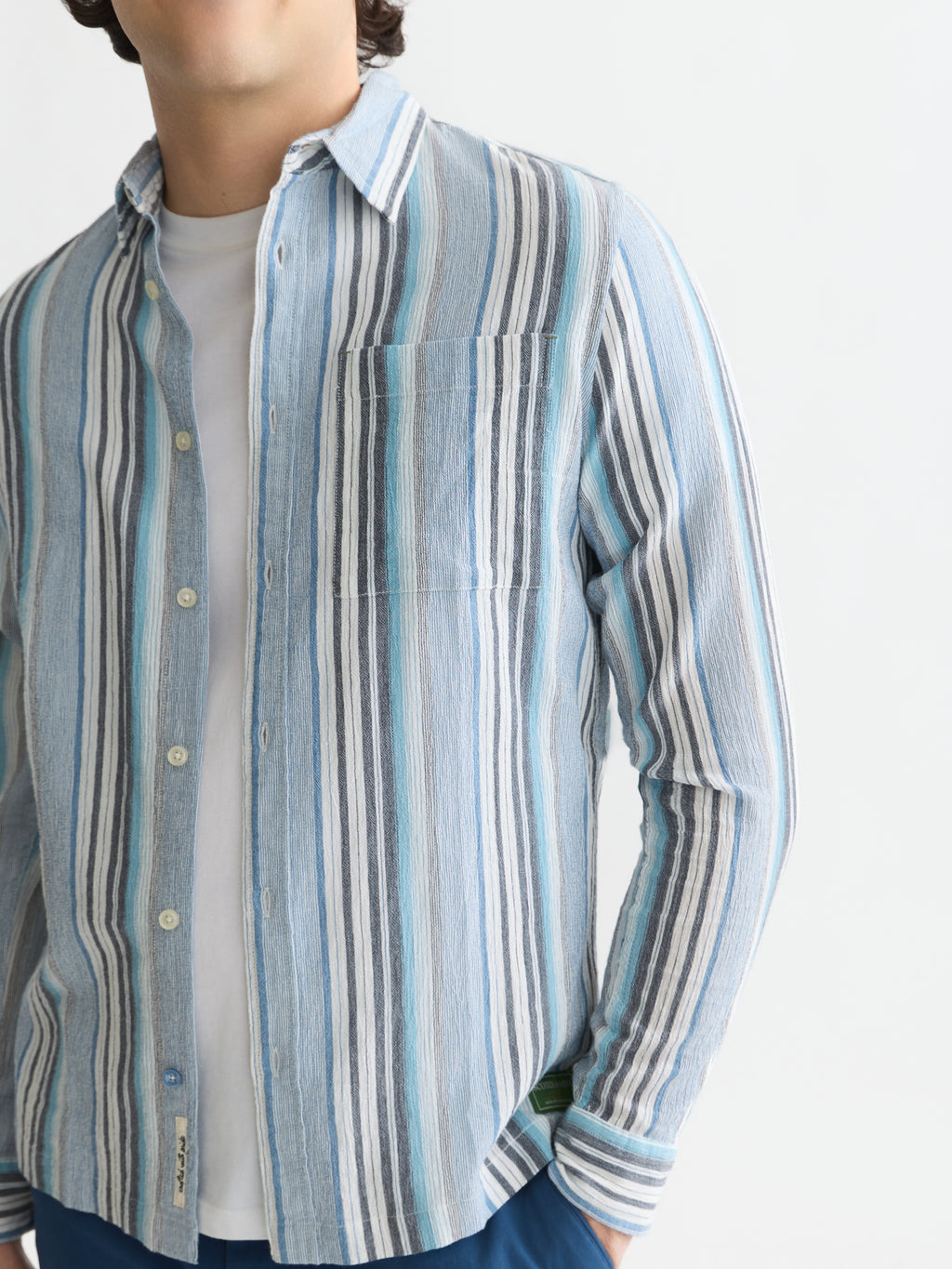 Hemden lange mouw blauw Scotch & Soda