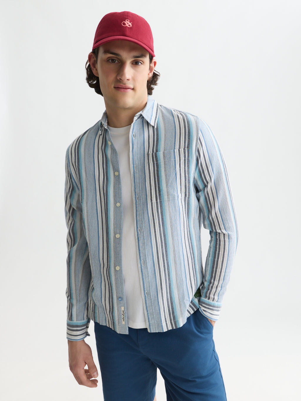 Hemden lange mouw blauw Scotch & Soda