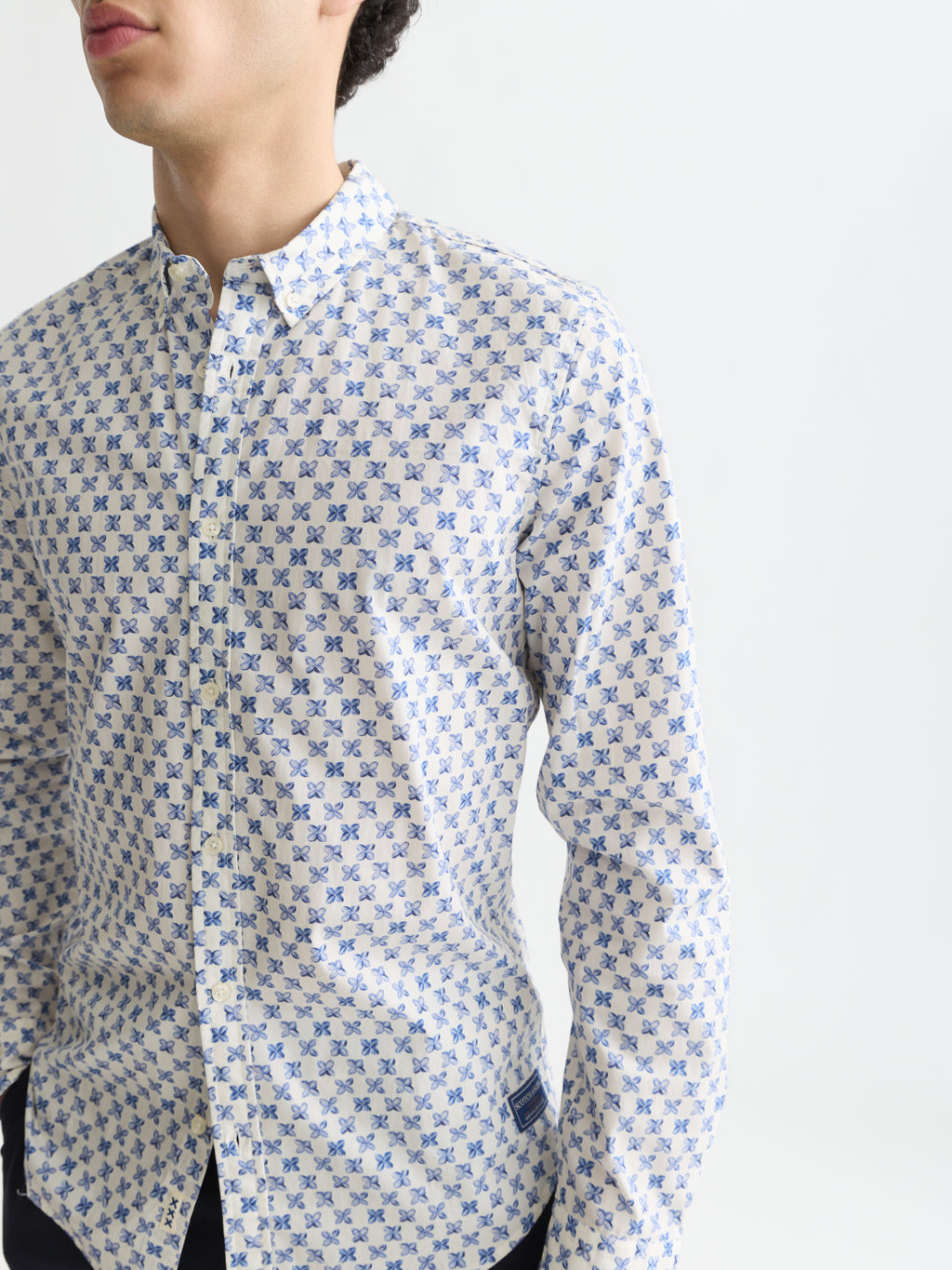 Hemden lange mouw blauw Scotch & Soda
