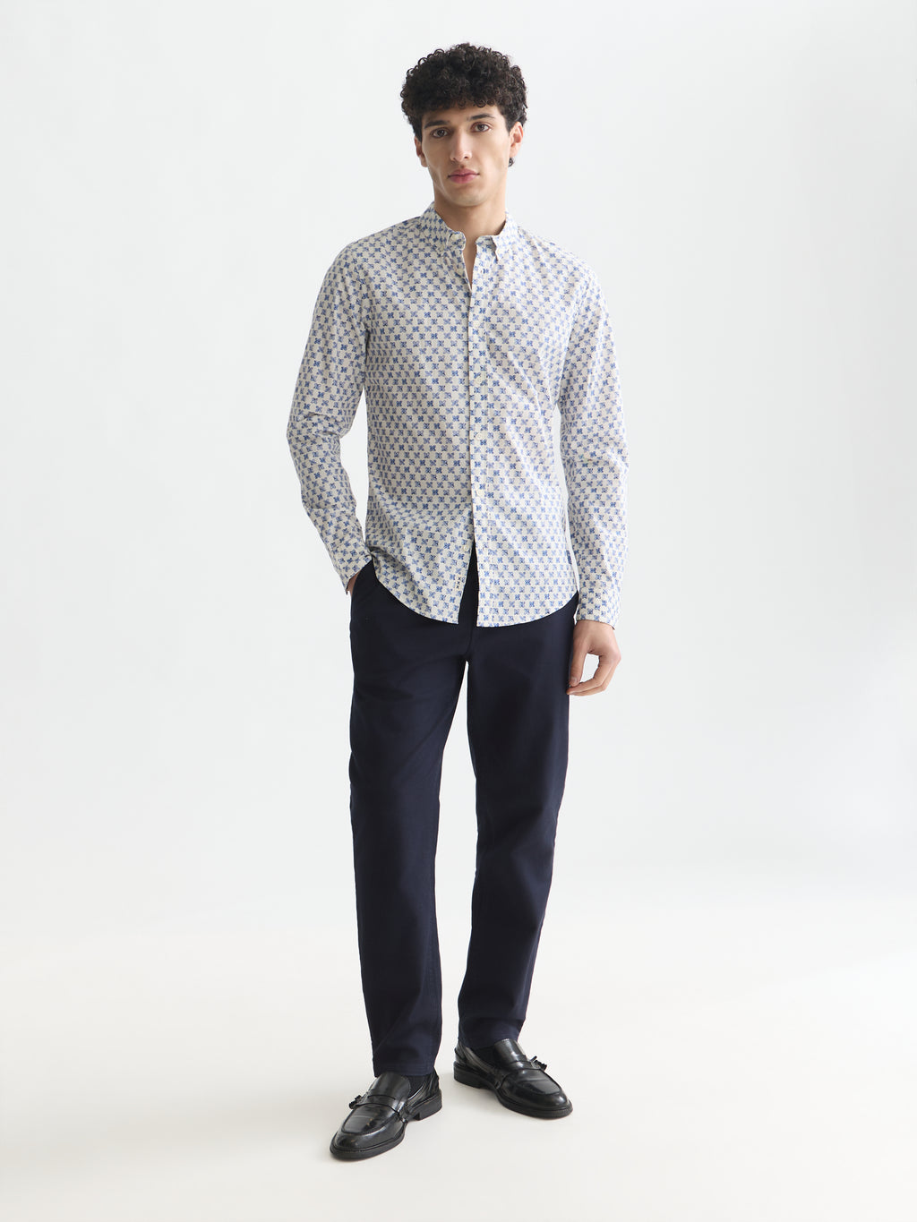 Hemden lange mouw blauw Scotch & Soda