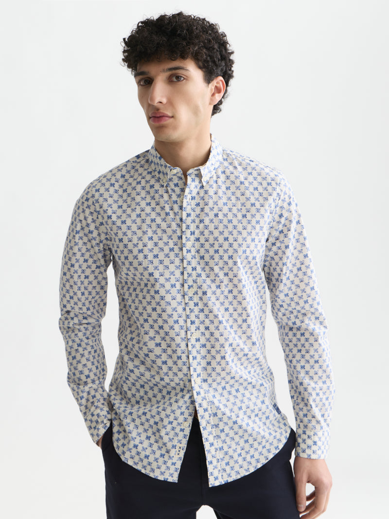 Hemden lange mouw blauw Scotch & Soda