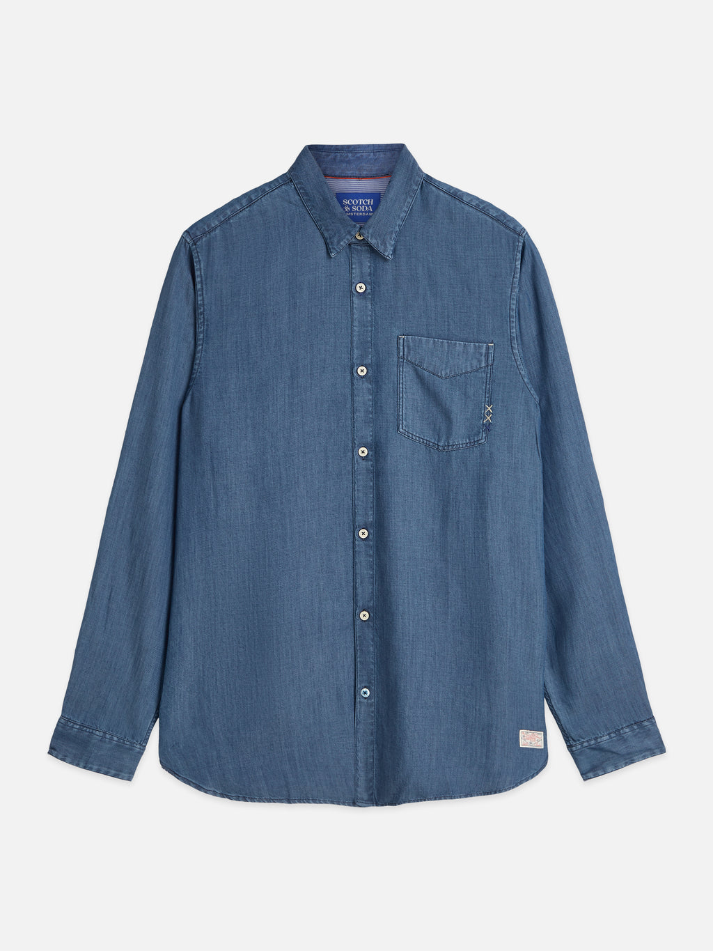 Hemden lange mouw blauw Scotch & Soda