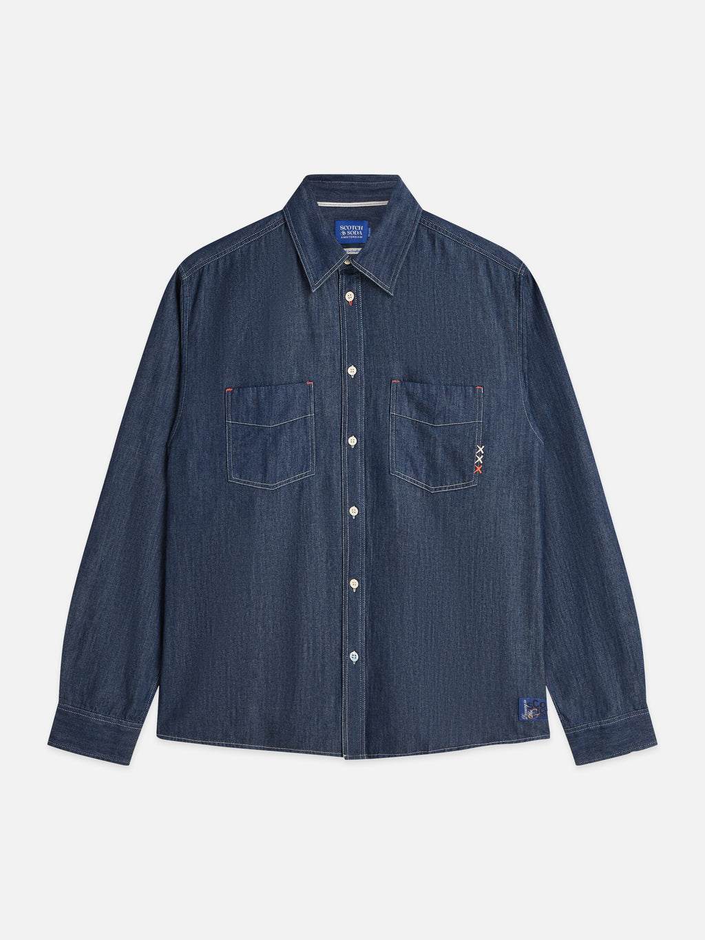 Hemden lange mouw blauw Scotch & Soda