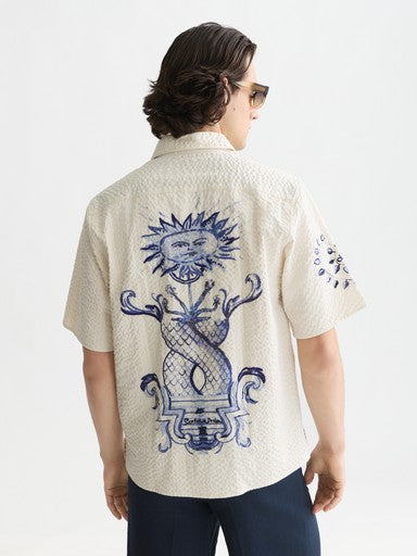 Hemden korte mouw beige Scotch & Soda