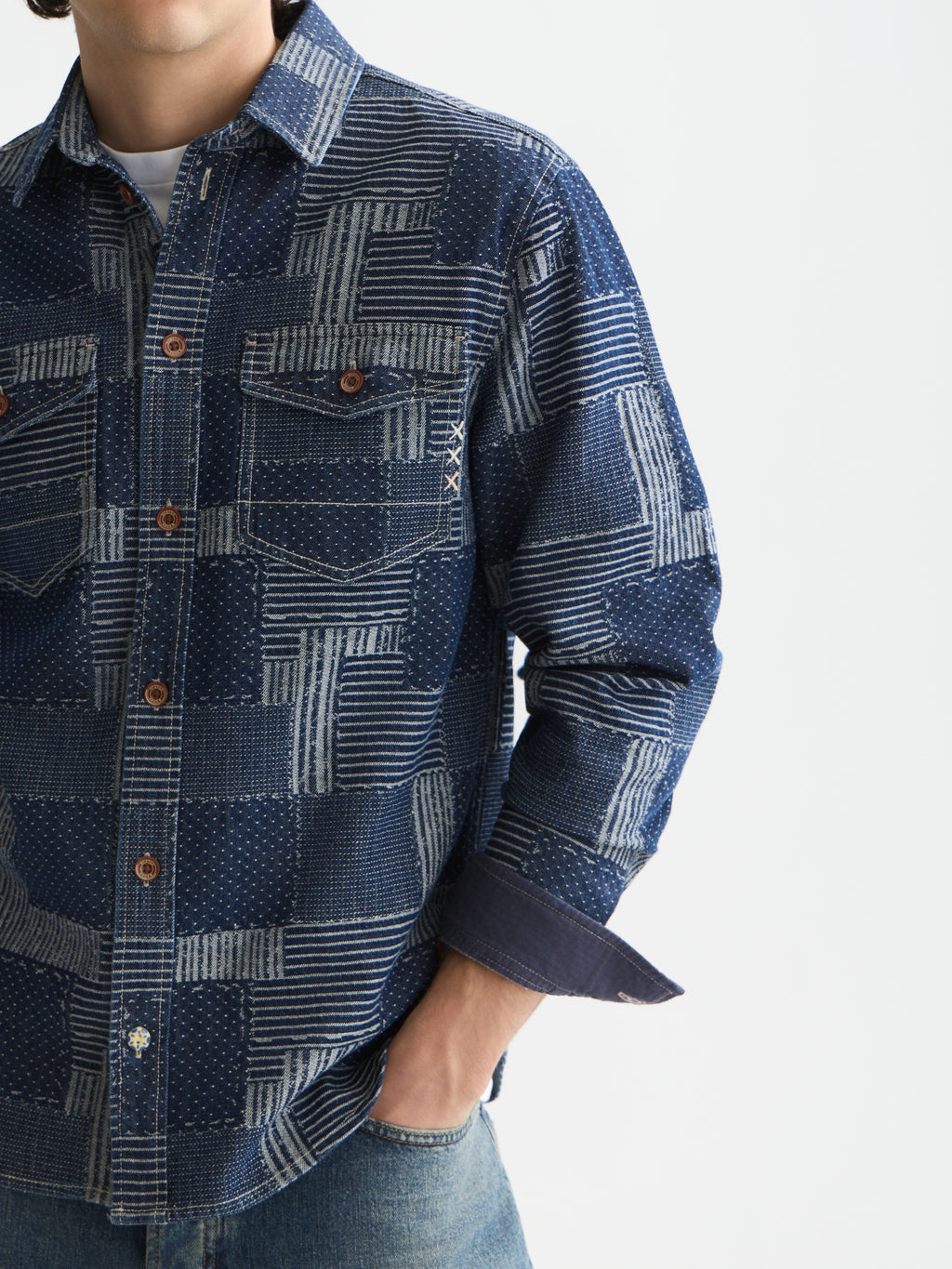 Hemden lange mouw blauw Scotch & Soda