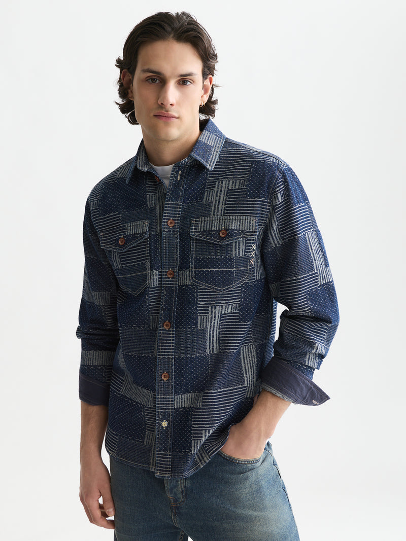 Hemden lange mouw blauw Scotch & Soda