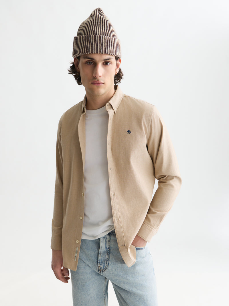 Hemden lange mouw beige Scotch & Soda