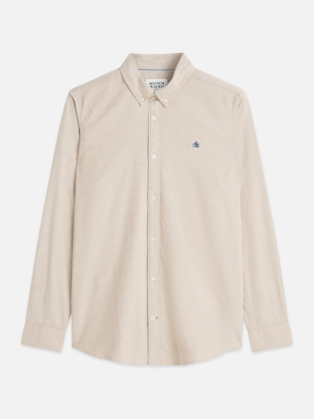 Hemden lange mouw beige Scotch & Soda