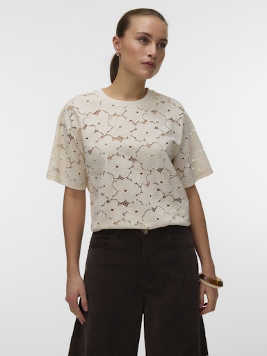 T-shirts korte mouw beige VERO MODA