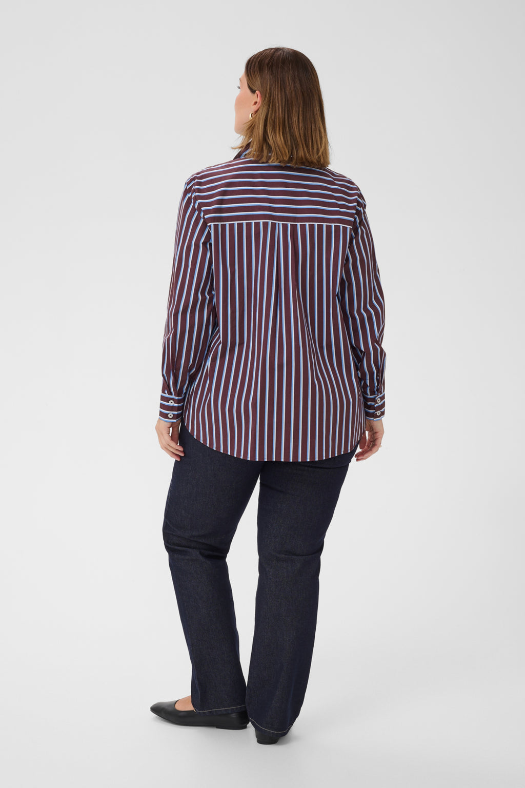 Blouses lange mouw bruin Kaffe curve