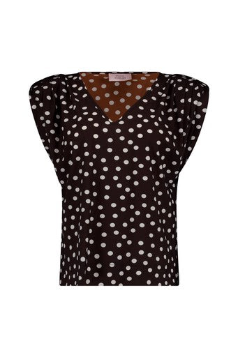 Blouses korte mouw bruin Studio Anneloes