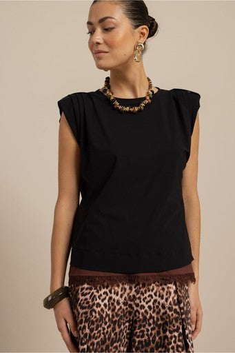Blouses korte mouw zwart Studio Anneloes