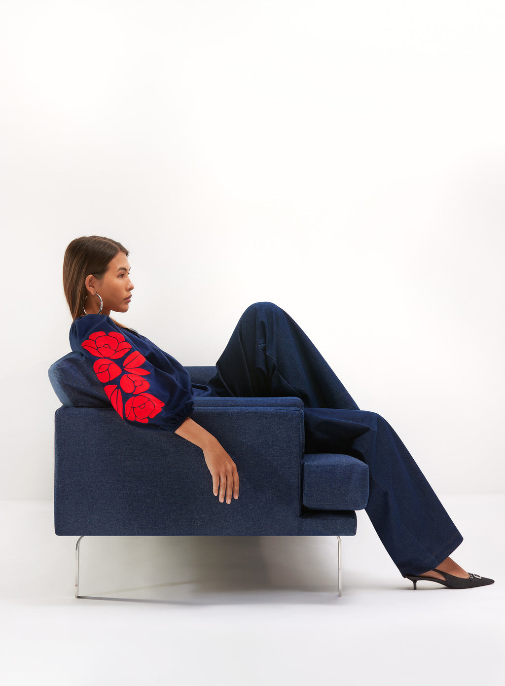 Blouses lange mouw navy Senso