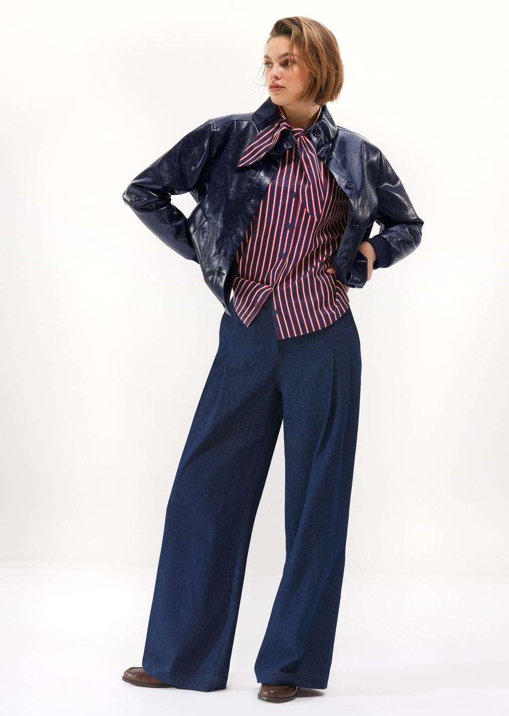 Blouses lange mouw navy Senso