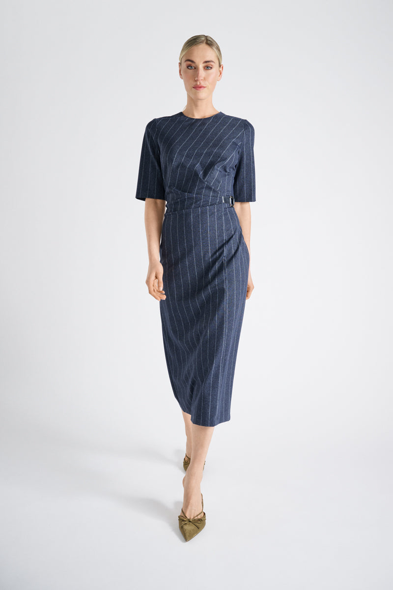 Jurken korte mouw blauw Marie Méro