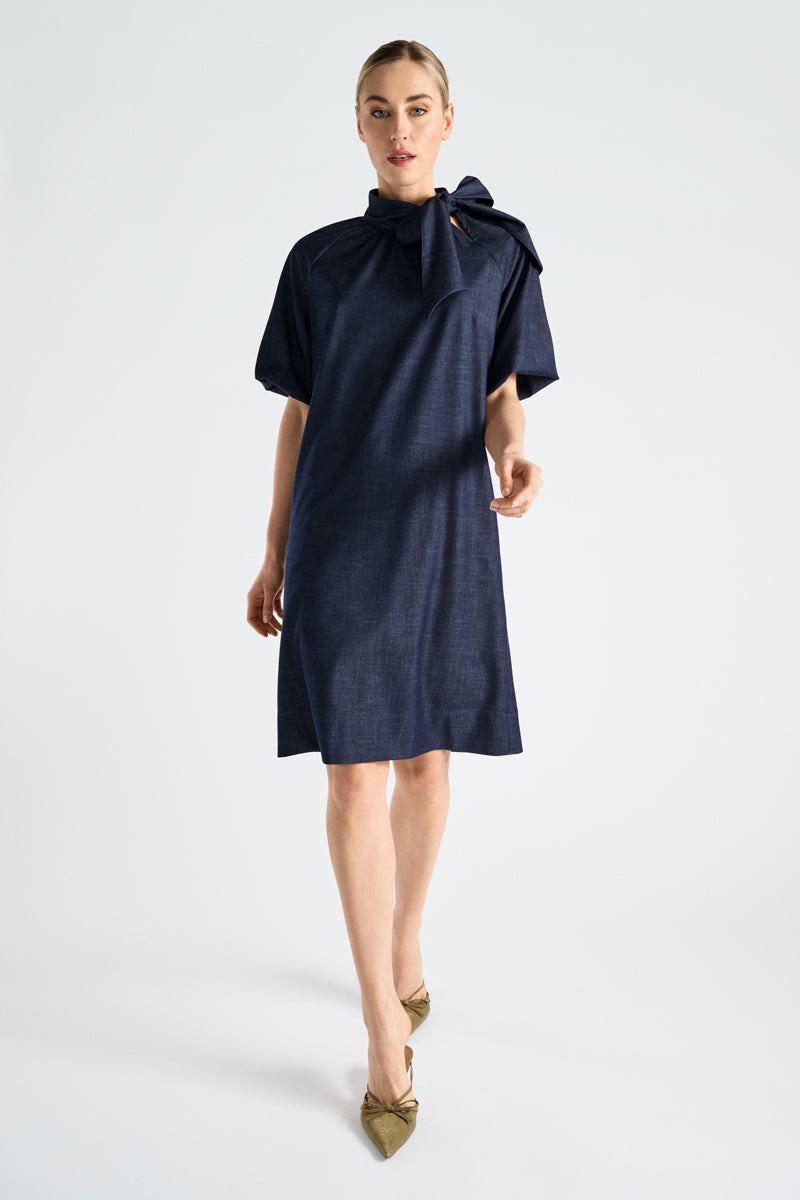 Jurken korte mouw navy Marie Méro