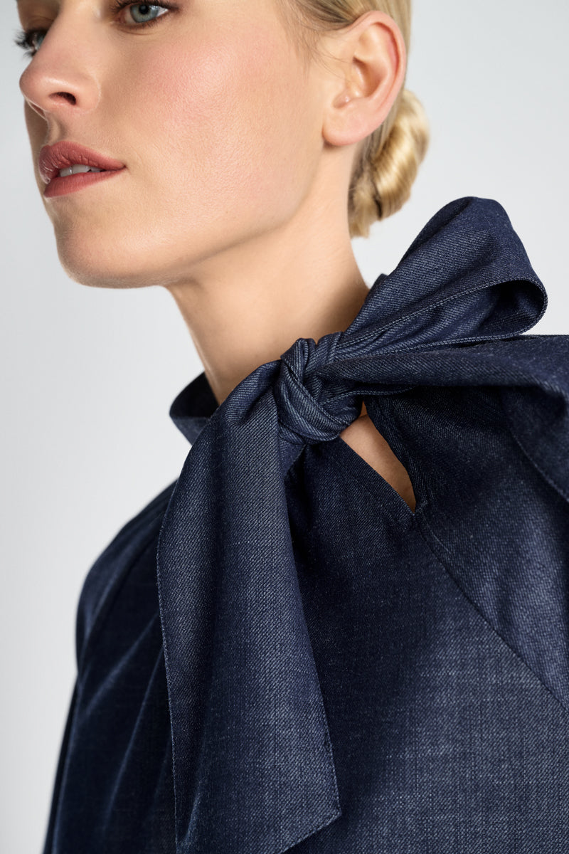 Jurken korte mouw navy Marie Méro