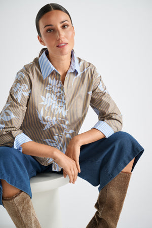 Blouses lange mouw blauw Marie Méro