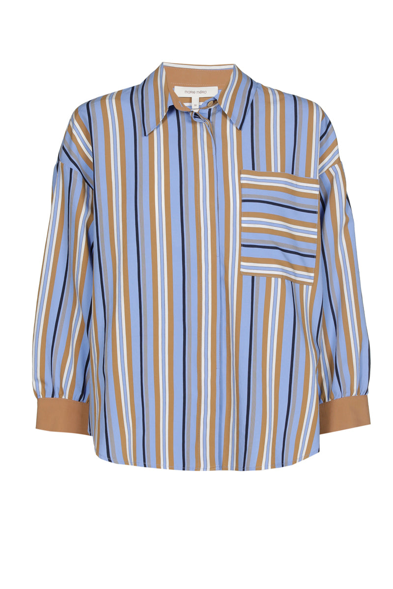 Blouses lange mouw blauw Marie Méro