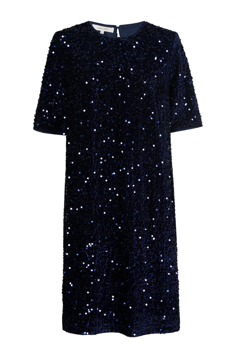 Jurken korte mouw navy Marie Méro