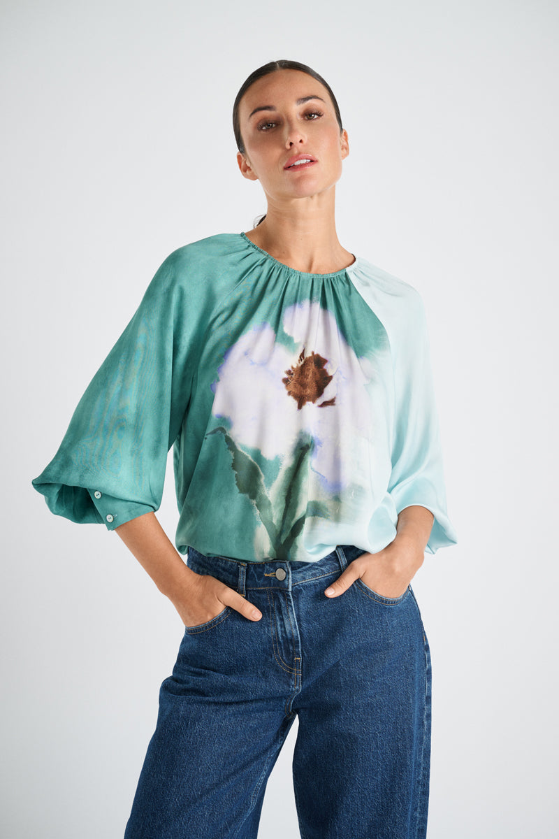 Blouses korte mouw groen Marie Méro
