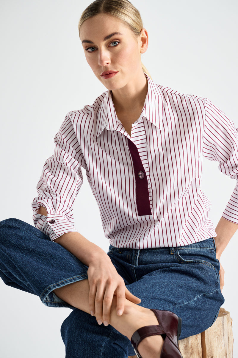 Blouses lange mouw bordeaux Marie Méro