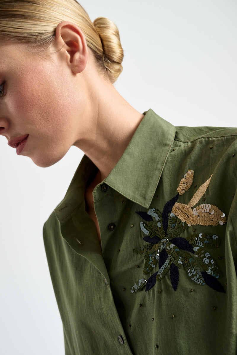 Blouses lange mouw groen Marie Méro