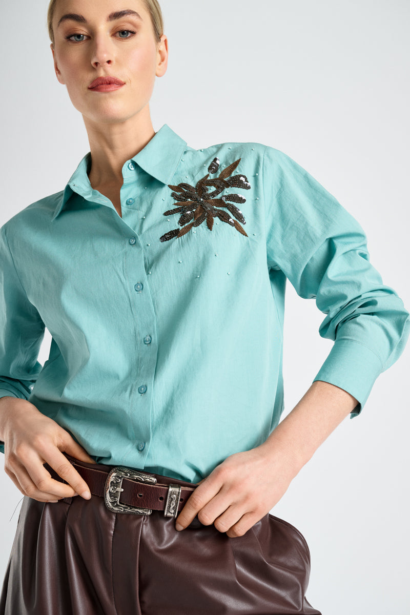 Blouses lange mouw groen Marie Méro