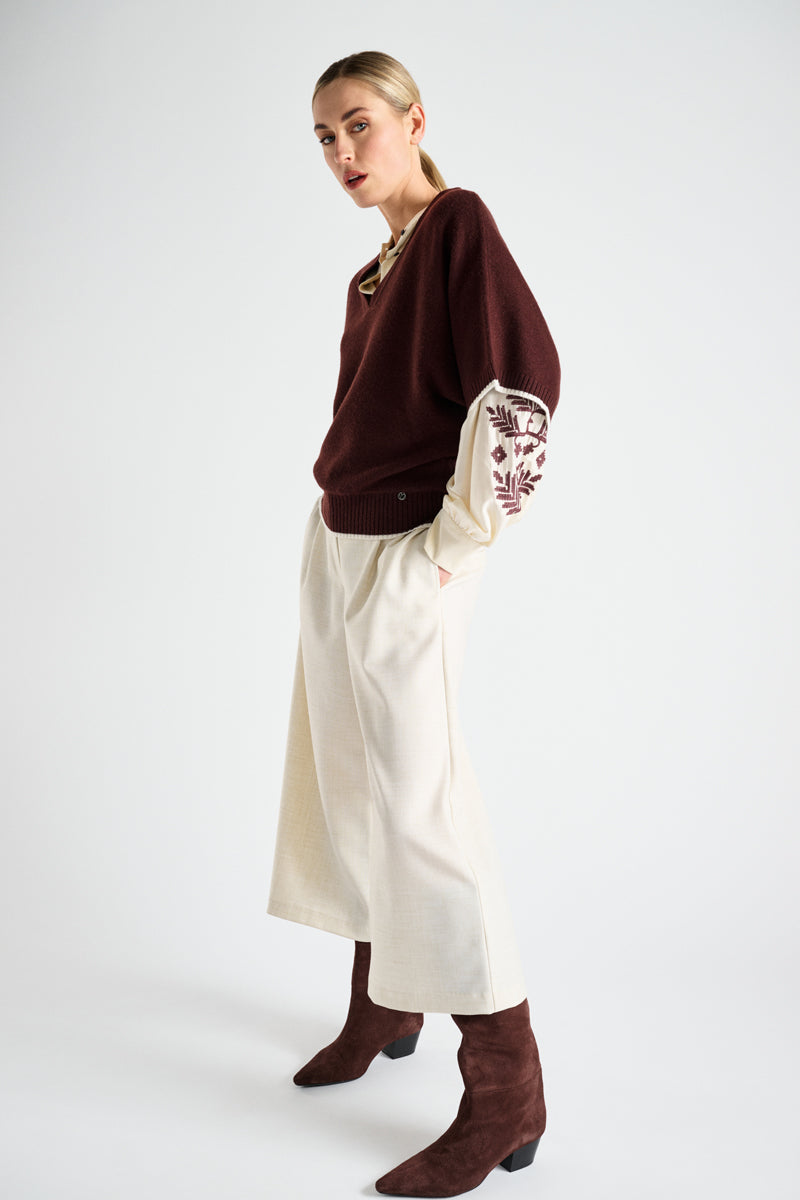 Blouses lange mouw beige Marie Méro
