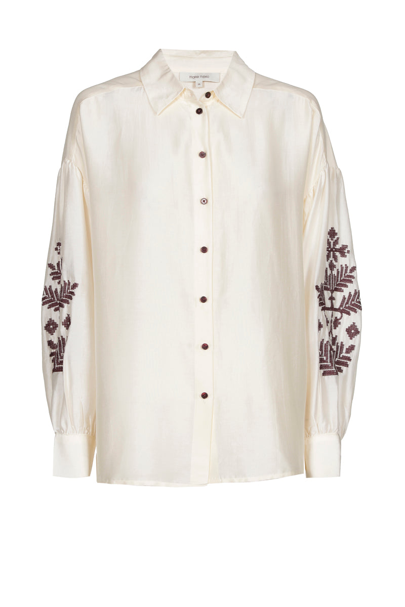 Blouses lange mouw beige Marie Méro