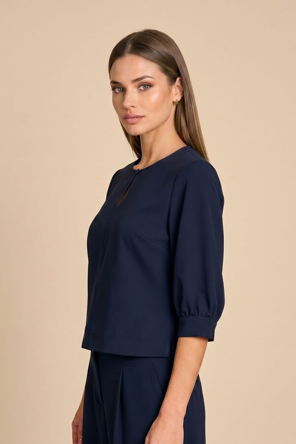 Blouses lange mouw navy Due Amanti