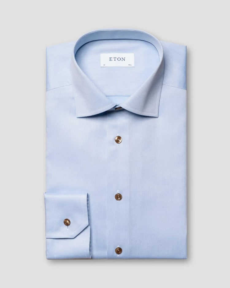 Hemden lange mouw blauw ETON SHIRT