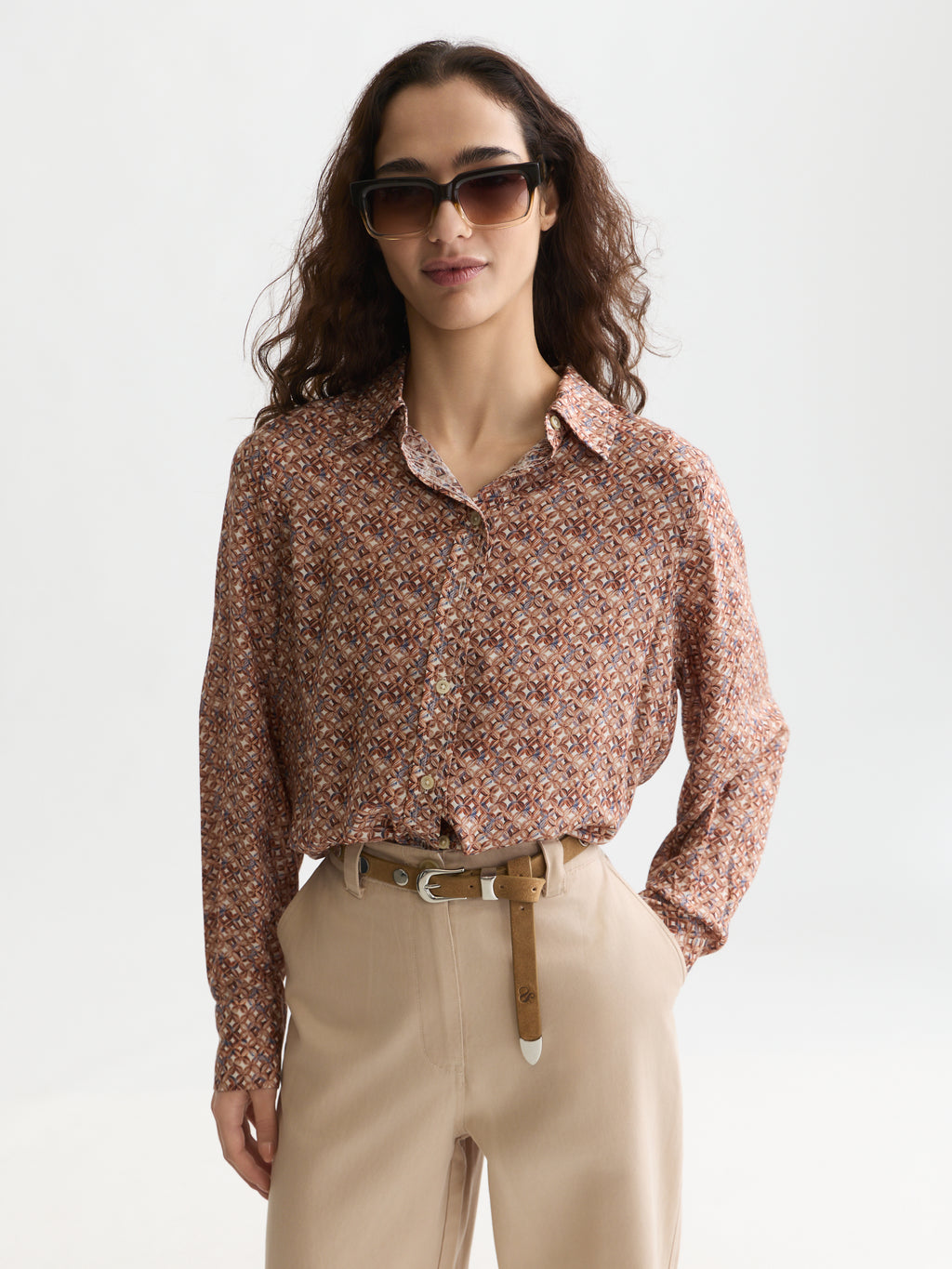 Blouses lange mouw bruin Scotch & Soda
