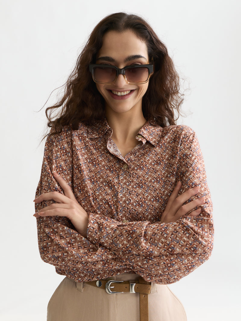 Blouses lange mouw bruin Scotch & Soda